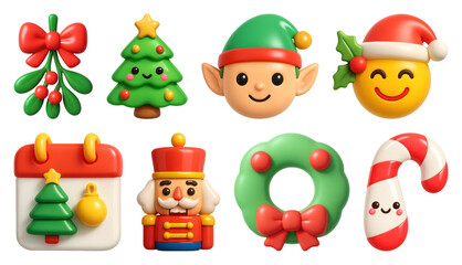 Fototapeta premium Festive Christmas icons collection.