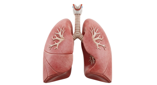 Realistic Anatomy Lungs Isolated Transparent Background