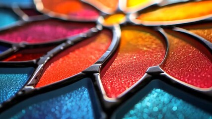 Close-up stained glass flower design - Powered by Adobe