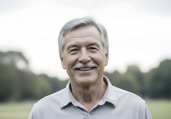 Smiling Senior Man Outdoors Portrait.