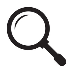 Magnifying glass icon. Loupe icon, magnifier black symbol.