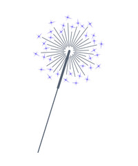 Sparklers, fireworks, isolated on a white background, vector illustration. Decorative festive element for design, decoration, holiday, postcard, banner, Christmas