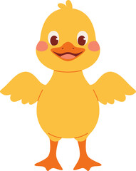 Cute Yellow Baby Duck Illustration