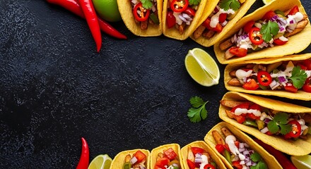 Delicious Tacos Arranged in a Circle.