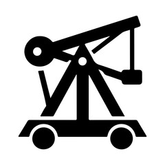 Flat Pictogram Icon Vector of War Catapult Design