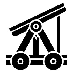 Flat Pictogram Icon Vector of War Catapult Design
