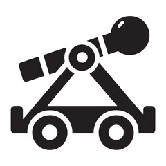 Minimal Vector Pictogram Icon of Ancient Catapult