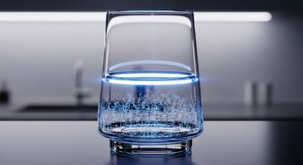 Illuminated Glass of Water with Circuitry Design