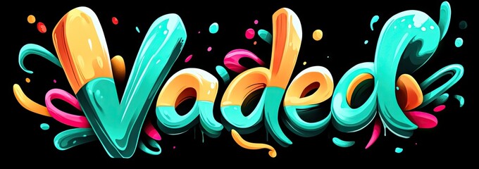 Vibrant, stylized text graphic
