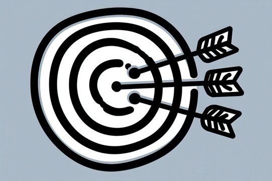 Bullseye representation of precision and achievement featuring a distinct target design with vibrant black and white concentric circles symbolizing focus and determination towards goals