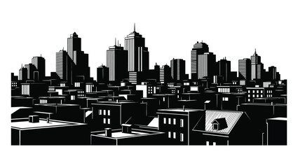 Fototapeta premium Cityscape Silhouette Illustration