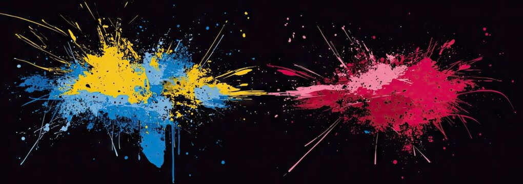Abstract splatter art in vibrant colors