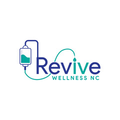 Revive wellness nc logo with iv drip design