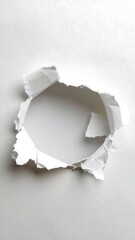 Ripped paper circle hole