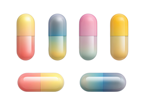 Colorful pill capsules