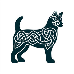Celtic Knot Dog: Stylized Hound Guardian Celtic Knot Hound stylised dog in interwoven knotwork guardian of the Otherworld