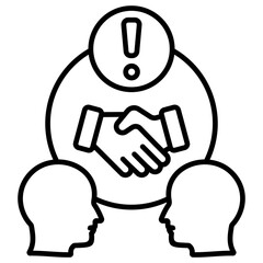 Conflict Resolution Outline Icon