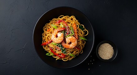 Shrimp Noodles with Vegetables.