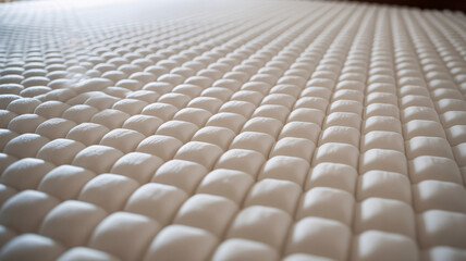Fototapeta premium Soft white marshmallows arranged in neat rows for sweet treat preparation