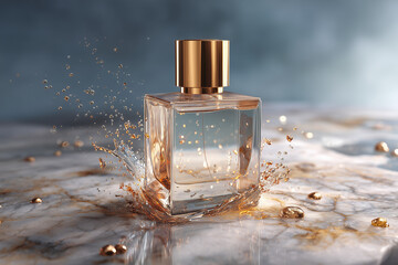 bottle of perfume on white