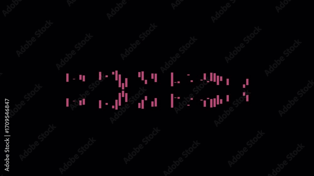 Poster abstract data visualization with red lines on black background.