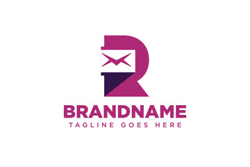 Letter R Mail Logo, symbolizing communication, mail, and connectivity