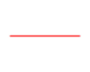 Red glowing neon line – luminous divider element isolated on transparent background