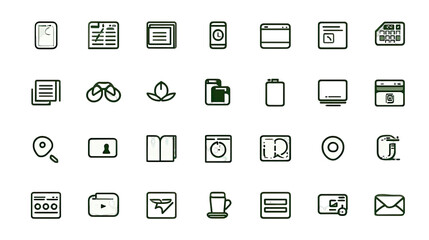 Collection of minimalist digital icons
