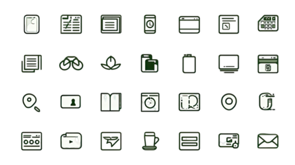 Collection of minimalist digital icons