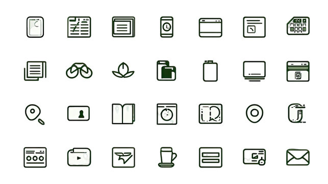 Collection of minimalist digital icons