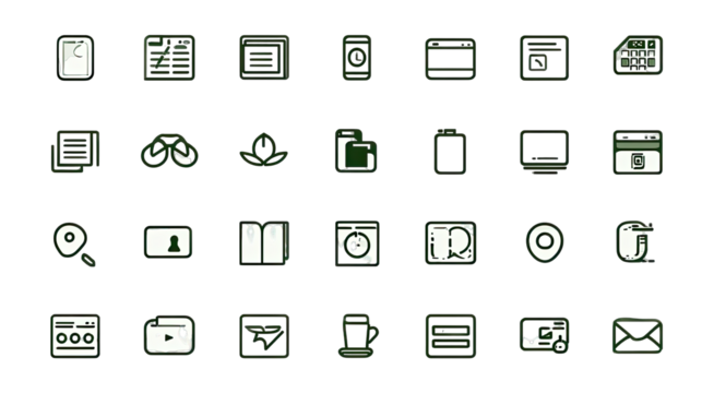 Collection of minimalist digital icons