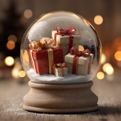 christmas gift box with christmas decorations