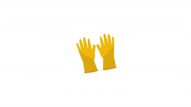Yellow Rubber Gloves Vector Icon