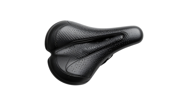 Black bicycle saddle, studio shot