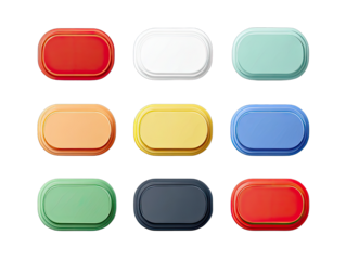 Colorful oval containers arranged in a grid