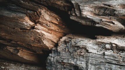 Decayed and broken wood.