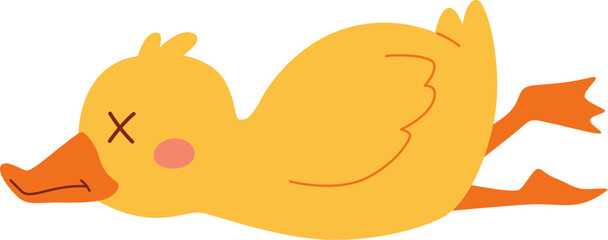 Tired Yellow Duck Illustration