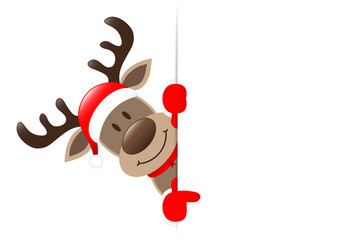 Rentier Au&szlig;en Links Zeigt Auf Banner