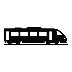 Modern high-speed passenger train silhouette transportation public transit journey travel silhouette