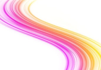 Wavy light trails and blurred neon lines over a fast-moving city road.