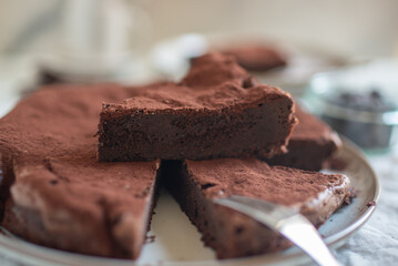 delicious square pieces of fudgy chocolate brownies