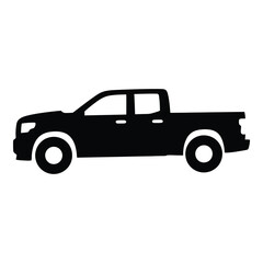 Modern pickup truck silhouette icon for transportation and automotive design projects silhouette