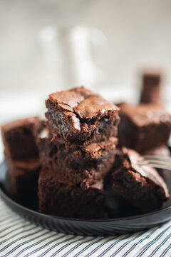 delicious square pieces of fudgy chocolate brownies