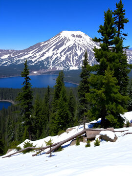 Mt. Thielsen viewed from crater lake Mt. Thielsen. Crater Lake National Park:
Crater Lake National Park is a United States National Park located in southern Oregon. Established in 1902, Crater Lake Na