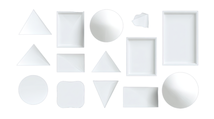 Geometric white shapes