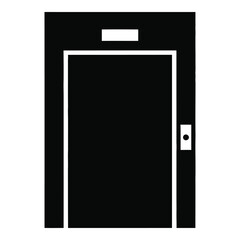 Modern elevator door design with control panel and illumination silhouette