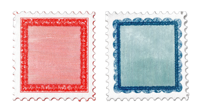 Two blank official stamps