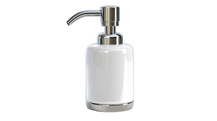 Fototapeta premium White ceramic soap dispenser with chrome accents