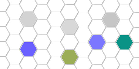 Abstract bright and colorful hexagon mosaic wallpaper or background. can be used for template, poster, backdrop, book cover, brochure, leaflet, flyer. Colorful infinity abstract background. 3d render.