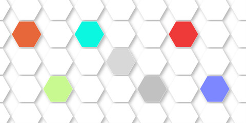 Naklejka premium Abstract bright and colorful hexagon mosaic wallpaper or background. can be used for template, poster, backdrop, book cover, brochure, leaflet, flyer. Colorful infinity abstract background. 3d render.